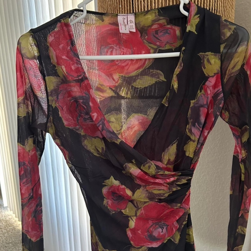 Floral Mesh Top
